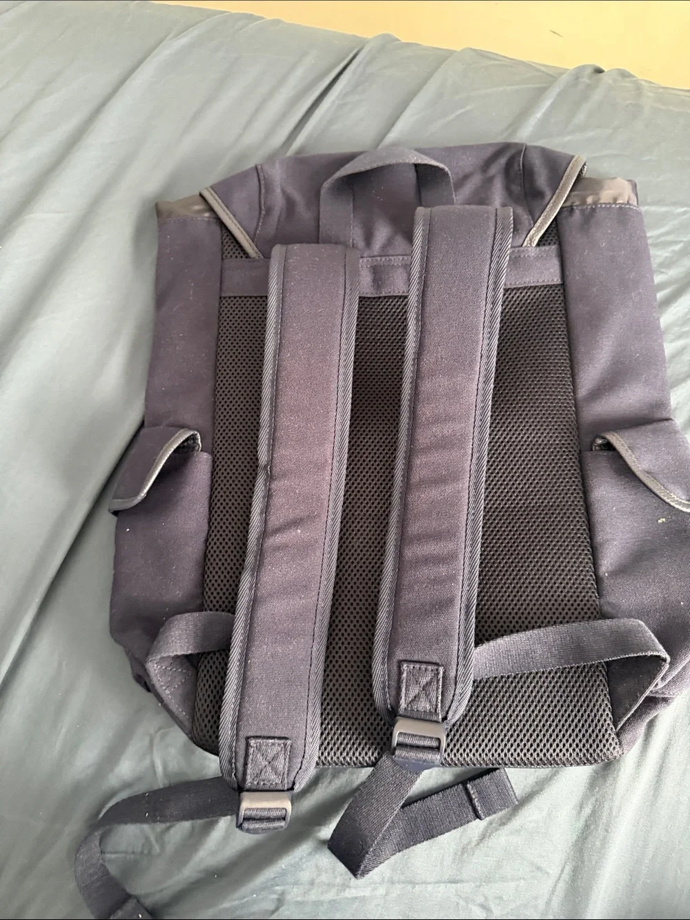 Polo by Ralph Lauren Navy Canvas Backpack with Gold Logo Accents